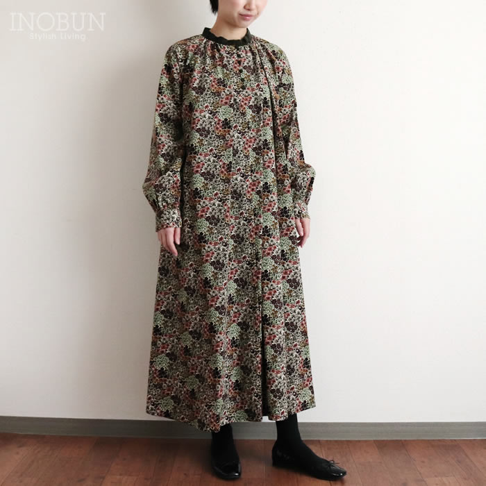 J.Sloane 北高 x リバティコーデュロイ配色ワンピース Rossellie/D