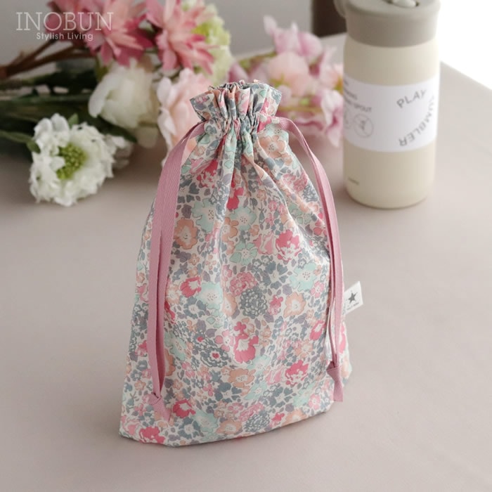 リバティ LIBERTY 巾着 Michelle ミシェル ピンク コップ袋 日本製