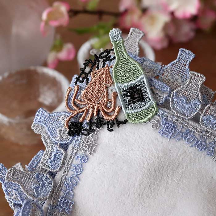 完売】 近沢レース店 タオルハンカチ お酒 グレー シーズン限定 日本製