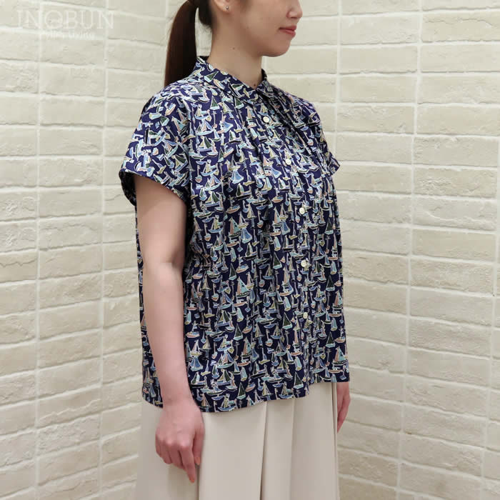 再入荷予定なし】Vent d'ouest リバティプリント フレンチスリーブ