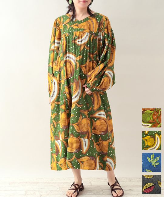 30％OFF】アフリカンプリントギャザーワンピース｜KANKAN ONLINE SHOP