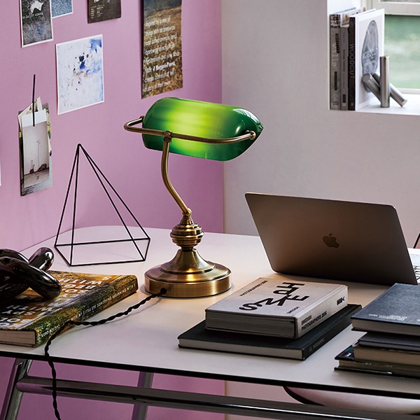 バンカーズランプランプ L「Bankers lamp L」ブラック／クリアグレー