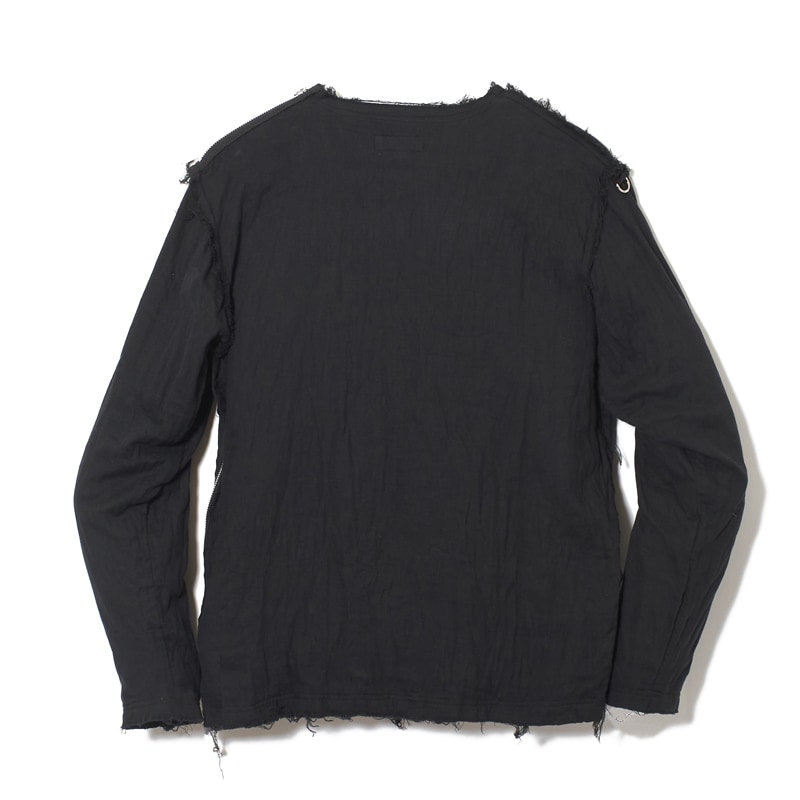 インサイドアウト ガーゼジップTシャツ長袖｜『666』パンクロック