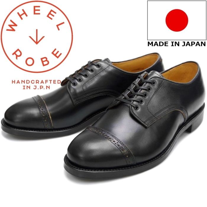WHEEL ROBE PUNCHED CAP DERBY ウィールローブ 15077 ブラック