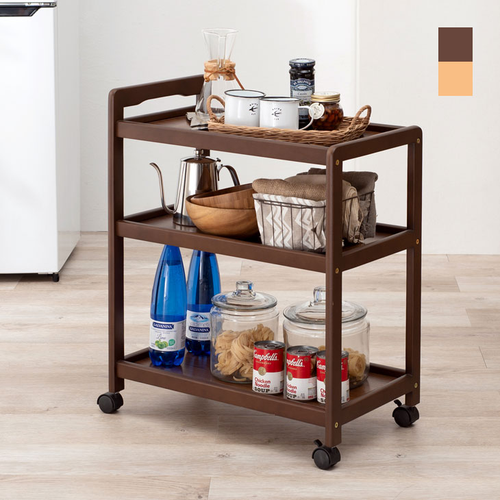 天然木キッチンワゴン VW-7977｜ファミリー・ライフ公式通販