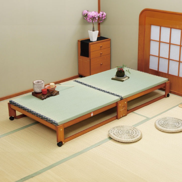 日本製 中居木工 らくらく折りたたみ式畳ベッド シングル NK-2709