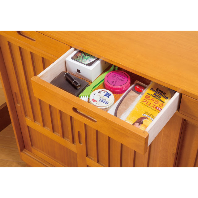 天然木和風引き戸シューズボックス 2枚扉｜ファミリー・ライフ公式通販