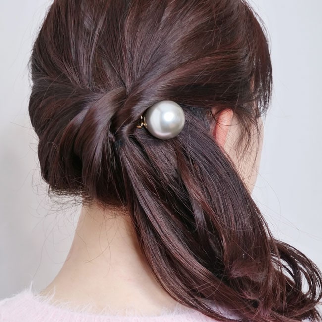 パール スパイラル スクリューピンL (ライトグレー/ゴールド