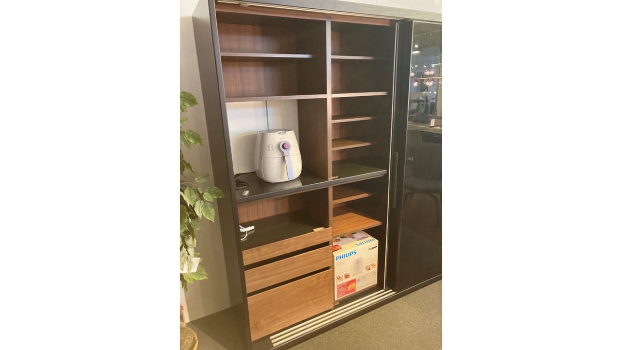 キッチンボード LOVING(ラビン) 180SL ブラック色/ホワイト色 スライド