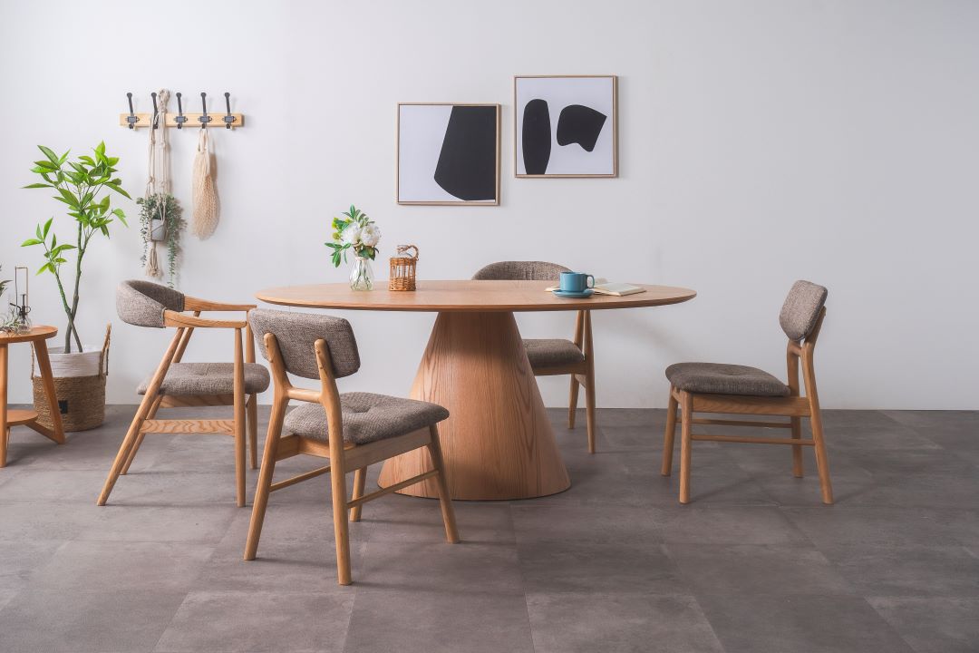 楕円形ダイニングテーブル サマリ 幅165cm ウォールナット/オーク