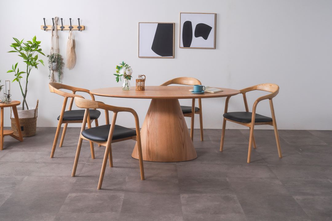 楕円形ダイニングテーブル サマリ 幅165cm ウォールナット/オーク