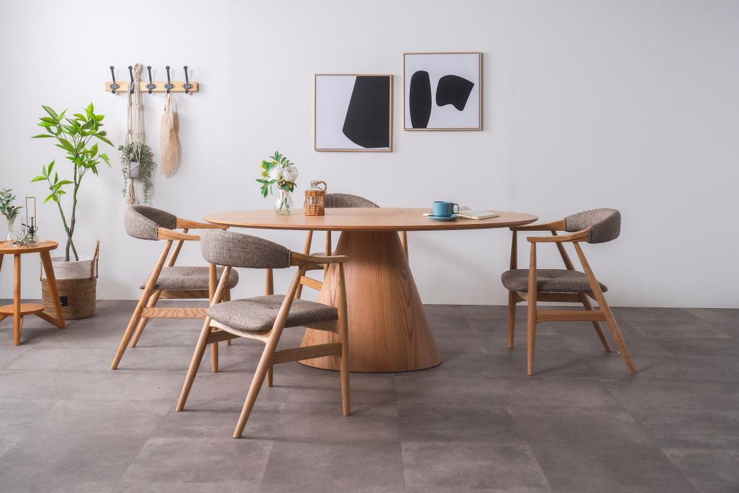 楕円形ダイニングテーブル サマリ 幅165cm ウォールナット/オーク