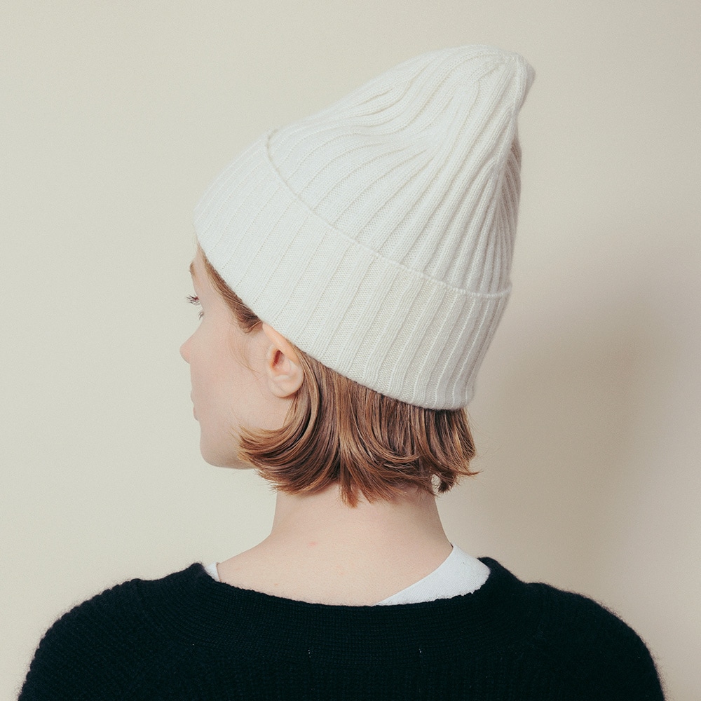 カシミヤ100％ リブニットキャップ | Material,Cashmere | FUKAKINET
