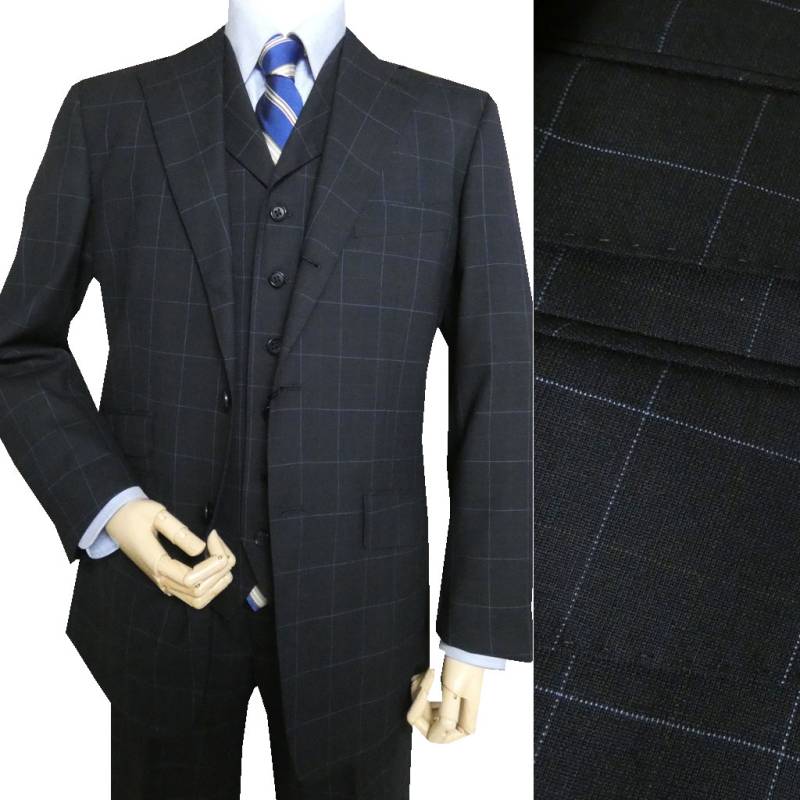 スーツ メンズ 春夏秋 スリーピース 3つボタン オックスフォード