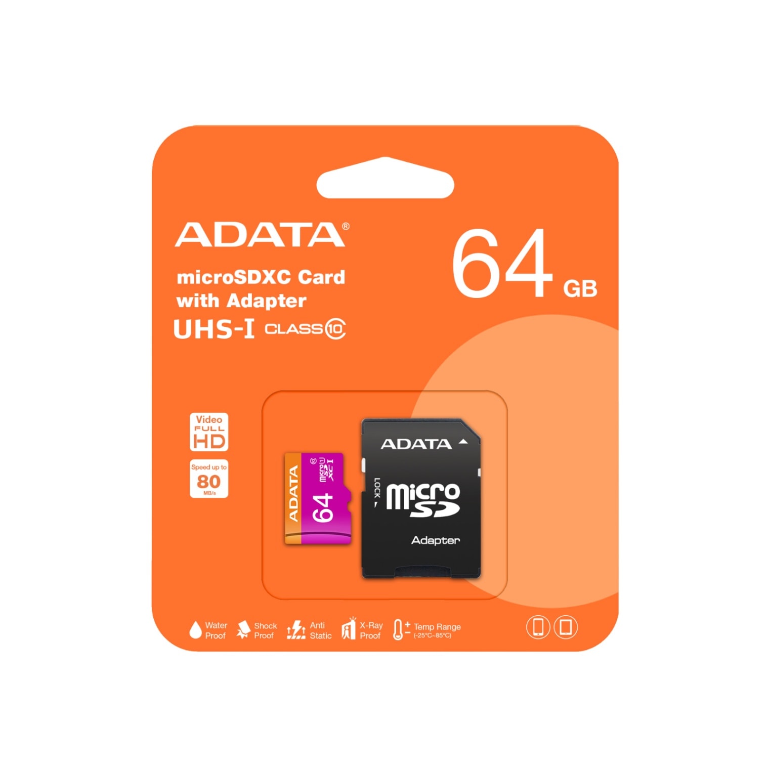 microSDカード 64GB 永久保証 A-DATA AUSDX64GUICL10-RA1 アダプタ付