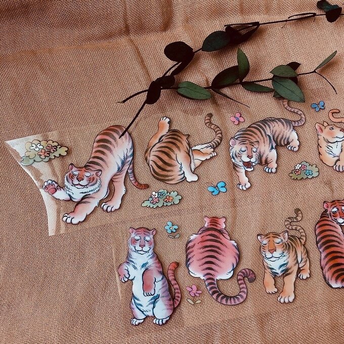 海外マスキングテープ 巻き売り 装飾マステ 動物 龍 海外マスキング