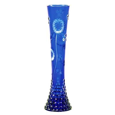 マイセンクリスタル 色被せ花瓶｢タンポポの綿毛｣ FL/1322/30B