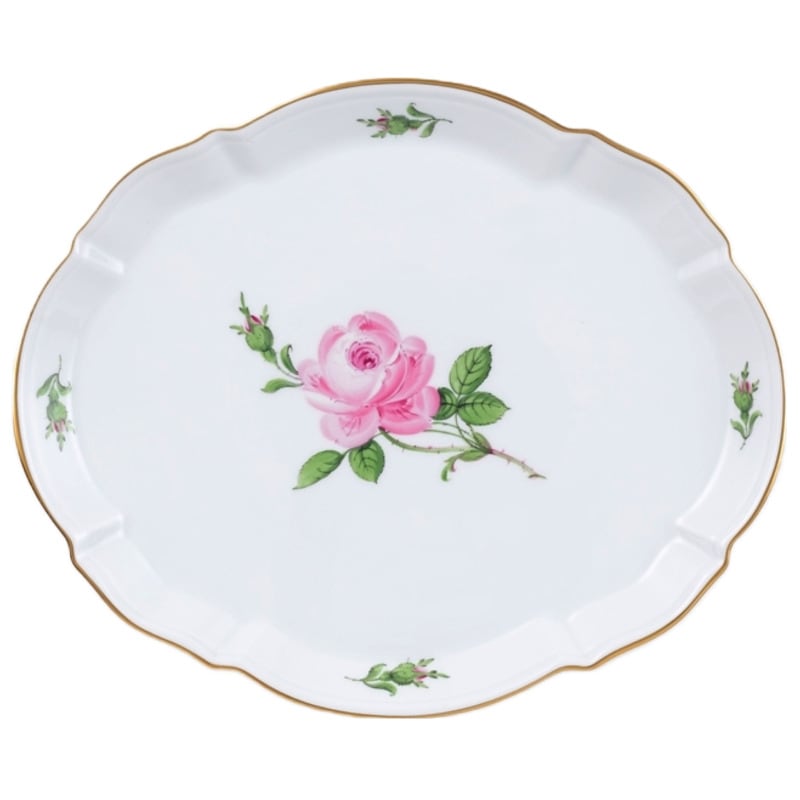 マイセン マイセンのバラ（ピンク） オーバルトレー27cm 020110/00294