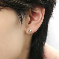 スクエア スタッズ ピアス 1P 片耳用 シルバー 925 四角形 ピラミッド