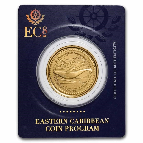 ザトウクジラ金貨 1オンス 10ドル 2021年製 セントビンセント及びグレ