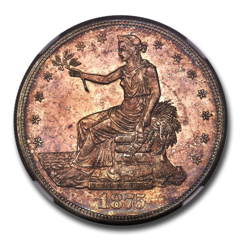 アメリカ 1ドルトレードダラー 女神座像 1875年S アメリカ 1ドル