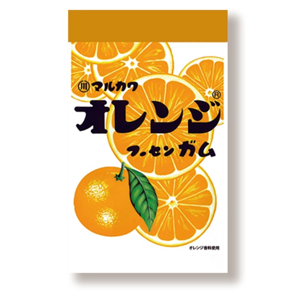100円 マルカワ チャック袋入りオレンジフーセンガム [1箱 10個入