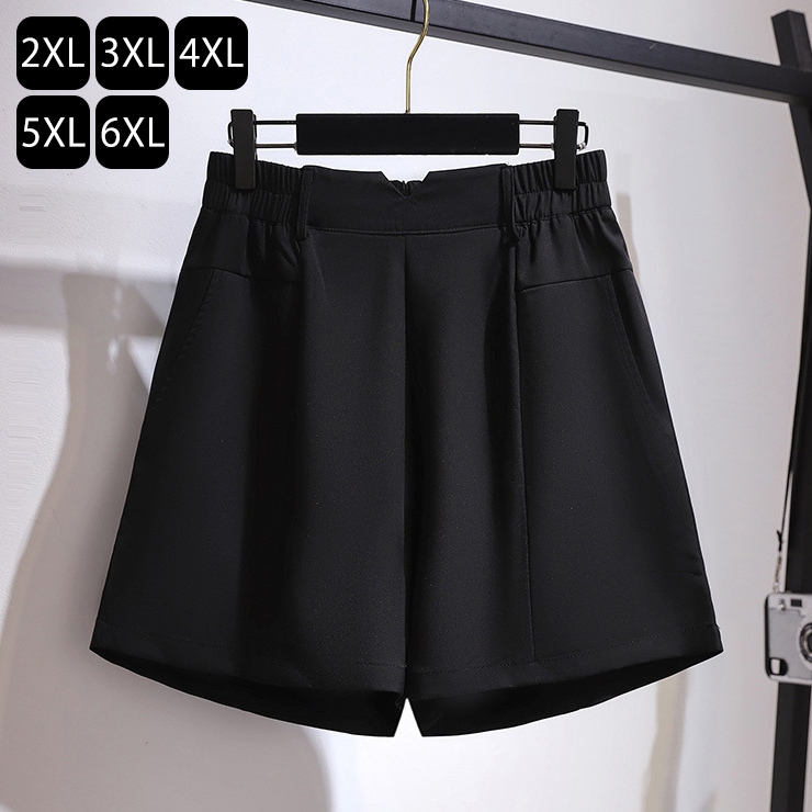 ショートパンツ 黒 レディース ミニ ウエストゴム 大きいサイズ 春夏