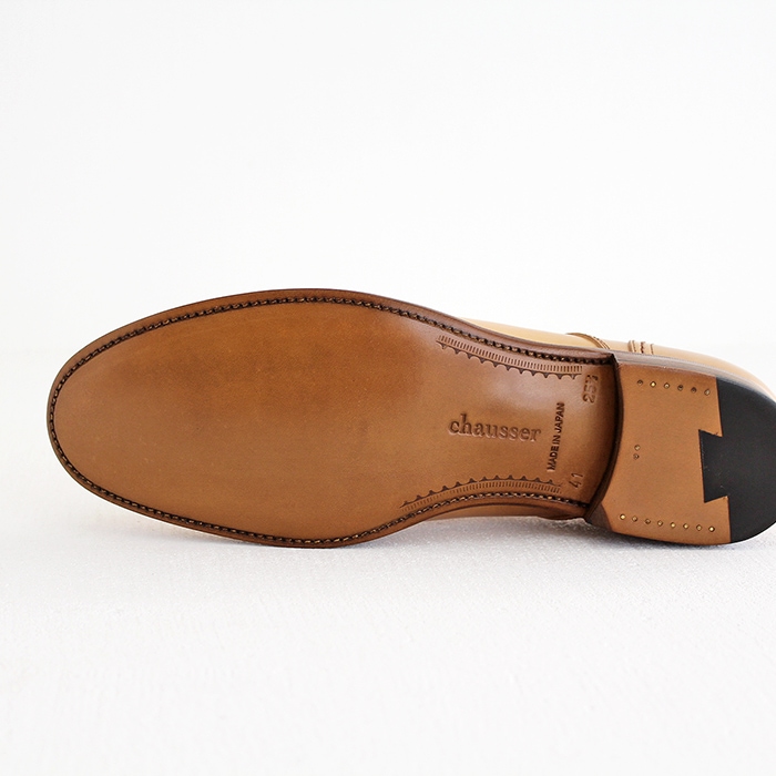 chausser ショセ ナチュラルコードバン プレーントゥレースアップ
