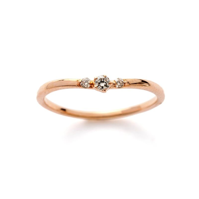 K10 PG ピンクゴールド ダイヤモンド 0.04ct ピンキーリング