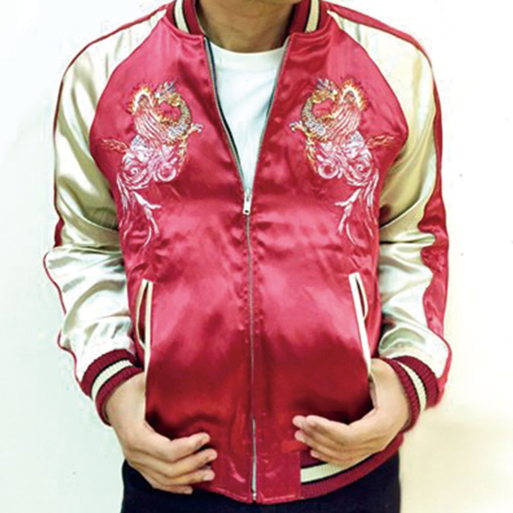 坊屋春道着用モデル 不死鳥リバーシブルスカジャン/レッド｜墓場の画廊