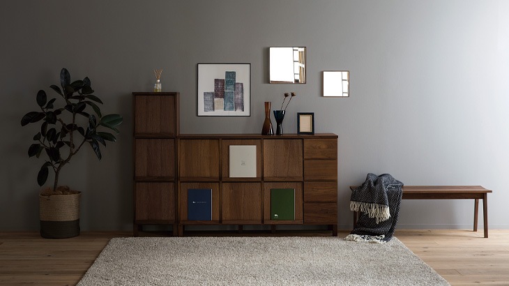 LECCE 143マガジンレコードラック ウォルナット