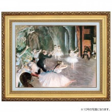 ドガ 「舞台のバレエ稽古」 10号 絵画 額付き インテリア 立体複製名画