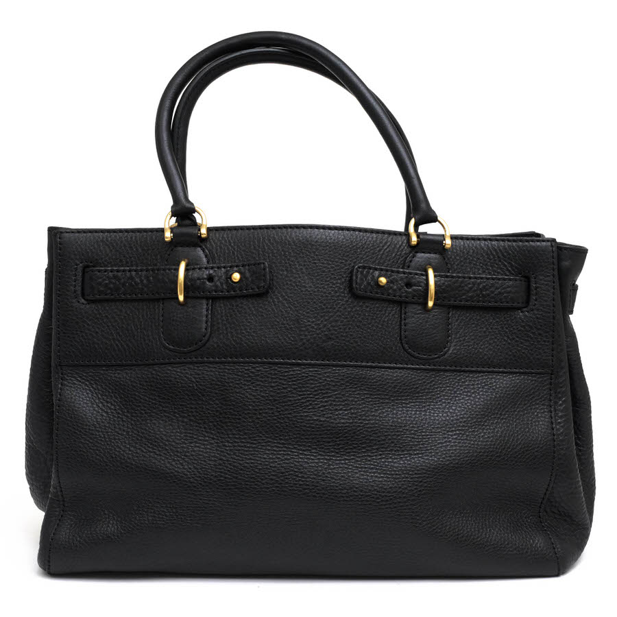 SAZABY / サザビー 牛革 シボ革 シュリンクレザー ブラック 黒 トート