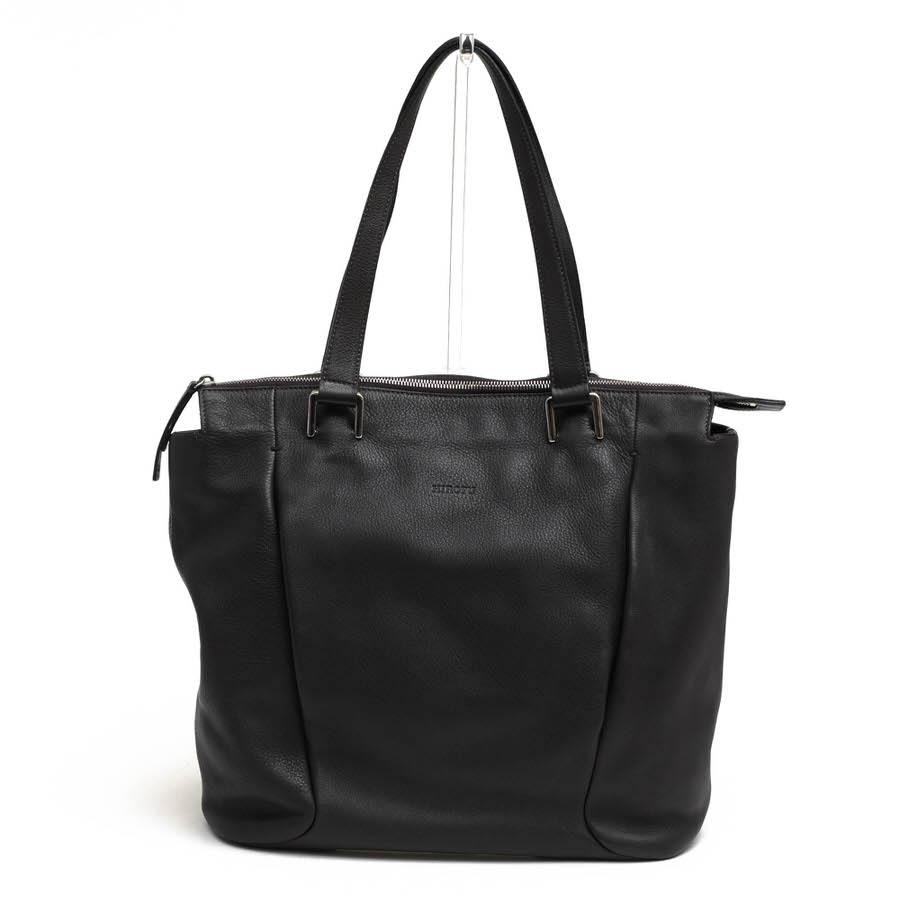 美品 HIROFU トートバッグ 2WAY レザー ブラック A4収納可 保存袋