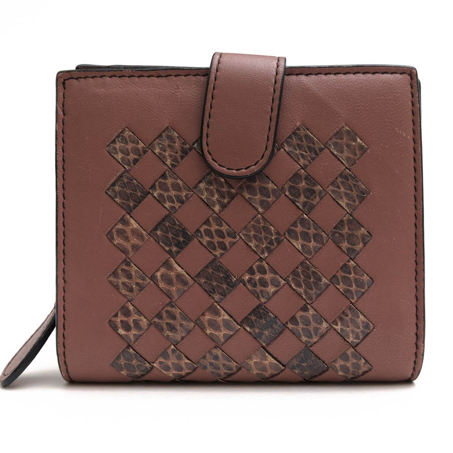 BOTTEGA VENETA / ボッテガヴェネタ ホック式 アイヤーズレザー ヘビ革