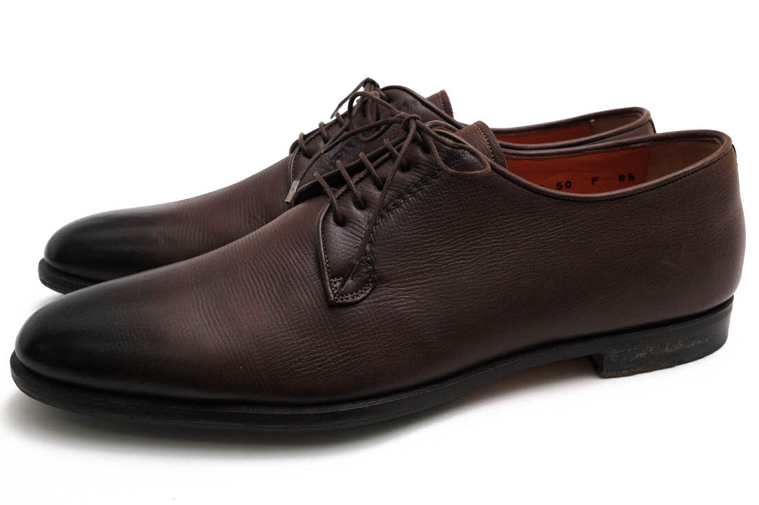 Santoni 7083 50 / サントーニ ダービーシューズ 牛革 カーフ プレーン
