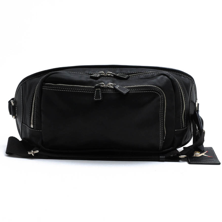 Kitamura D-0440 / キタムラ 薄マチフォルム 牛革 ボディバッグ