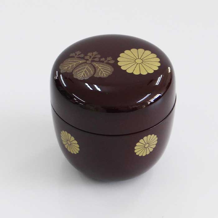 茶道具 棗 おけいこ用 プラスチック 中棗【 溜/柄おまかせ 】