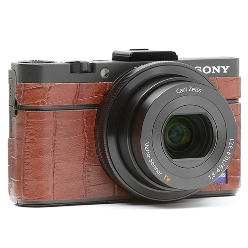 ソニーCyber Shot RX-100MII用張り革キット 8030 クロコブラウン