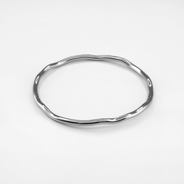 21H0008STL ステンレス製バングル 約6.5×6.5cm,線径3.0mm,内周約18.5cm