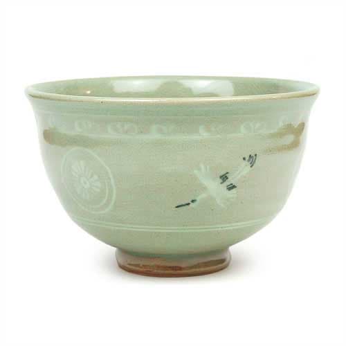 茶道具 抹茶碗】 茶碗 青磁雲鶴 中村与平作 | 常用茶碗 - CHATOWA 茶と
