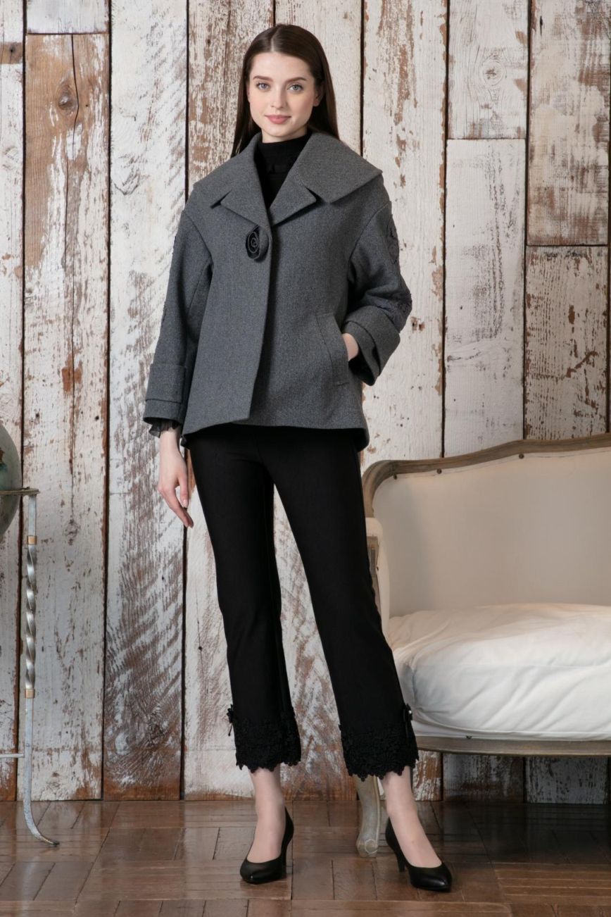 2025年秋冬 袖レースデザイン 花モチーフ付ジャケット 2527017 ｜Super