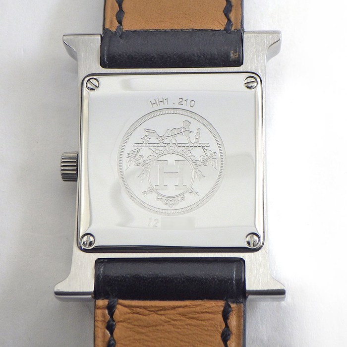 エルメス HERMES 腕時計 Hウォッチ HH1.210 スクエア コーラル ピンク