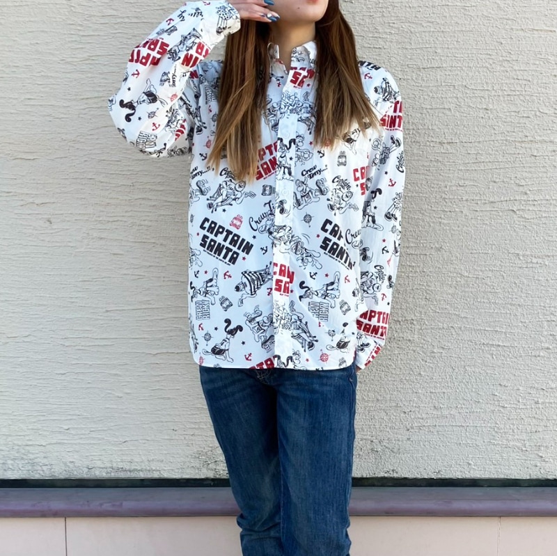 キャプテンサンタ》フレンズ総柄L/SBDシャツ / JOYMARK DESIGN