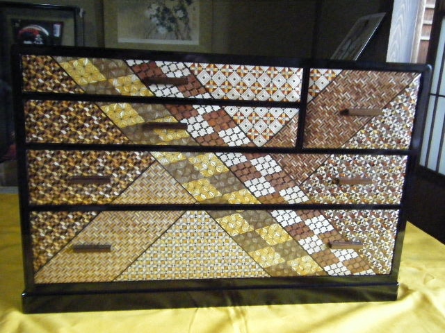 Yosegi-zaiku[ 2shaku 5 drawers ] 寄木細工【二尺 五つ引きタンス