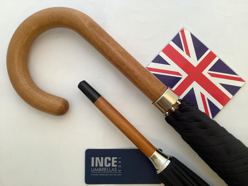英国製 傘最古参 ジェームスインスの紳士傘 木製ハンドルAshレーシング