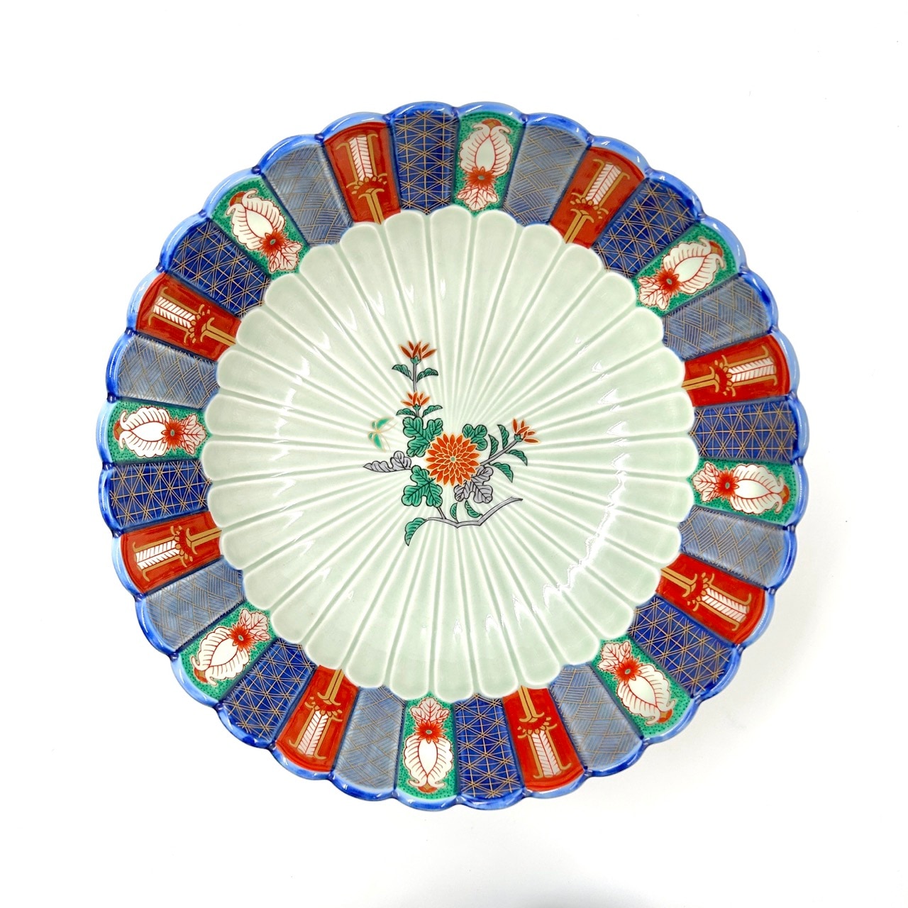 限定品】染錦地紋9.5号大鉢(化粧箱入)【林九郎窯】｜創亭やぶきた