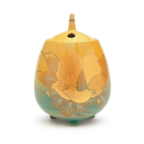 京焼 香炉 金彩の装飾 金粉椿 京焼 香炉 金彩の装飾 金粉椿