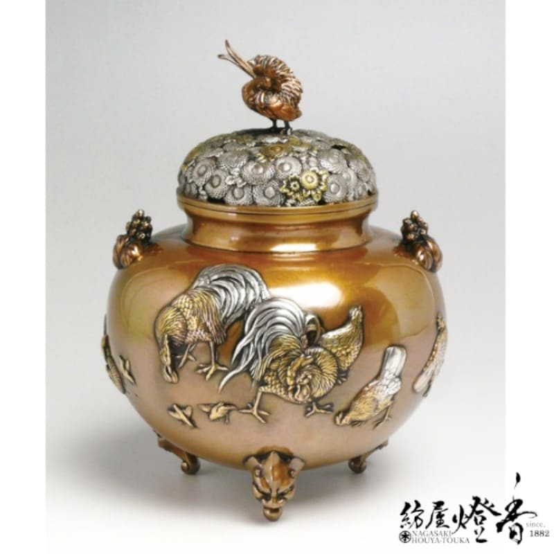 香炉/香器『高岡銅器【金鶏鳥香炉】銅製/津雪作』竹中銅器 | 取扱い