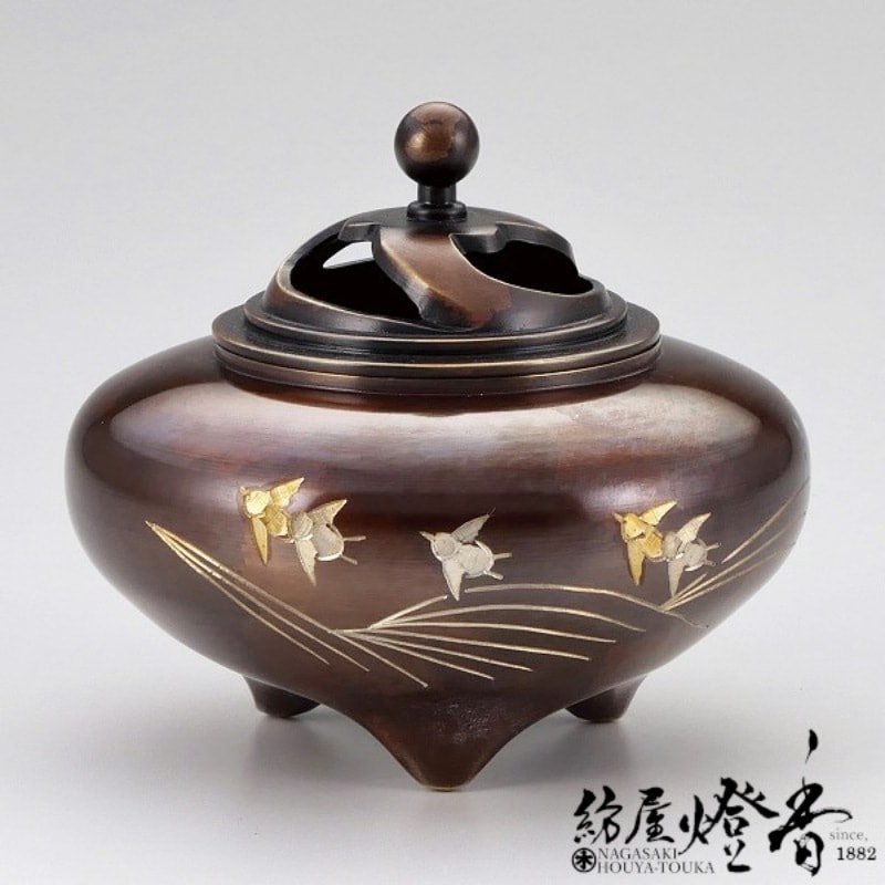 ヨ*ヨ様 煎茶道具 古銅製 香炉 木箱付き ヨ*ヨ様 煎茶道具 古銅製 香炉